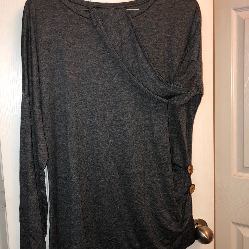 Plus Size Gathered Side Shirt